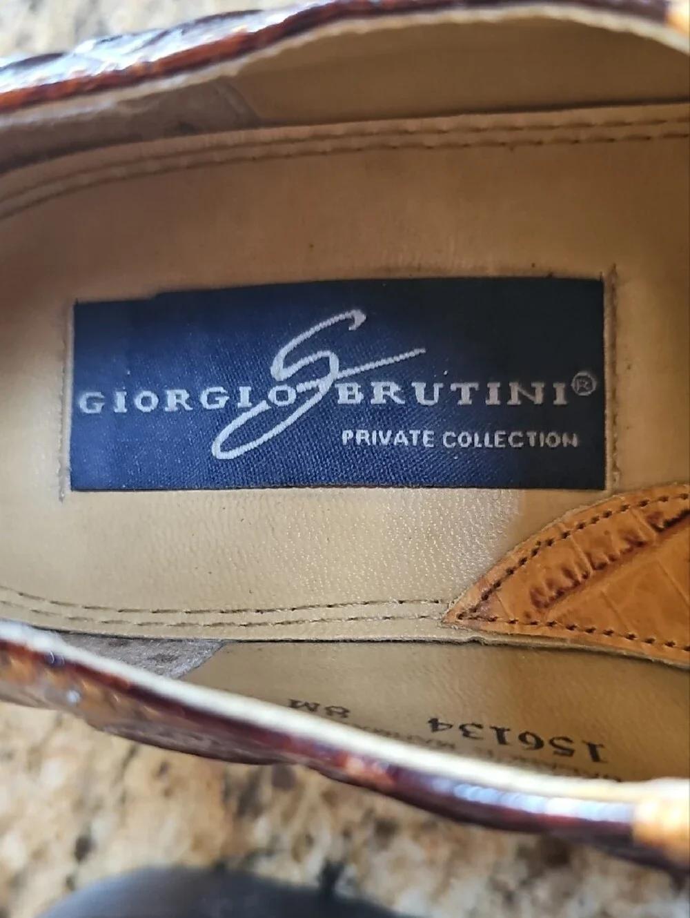 Giorgio Brutini Private Collection Alligator Embossed Leather Oxfords - 8M